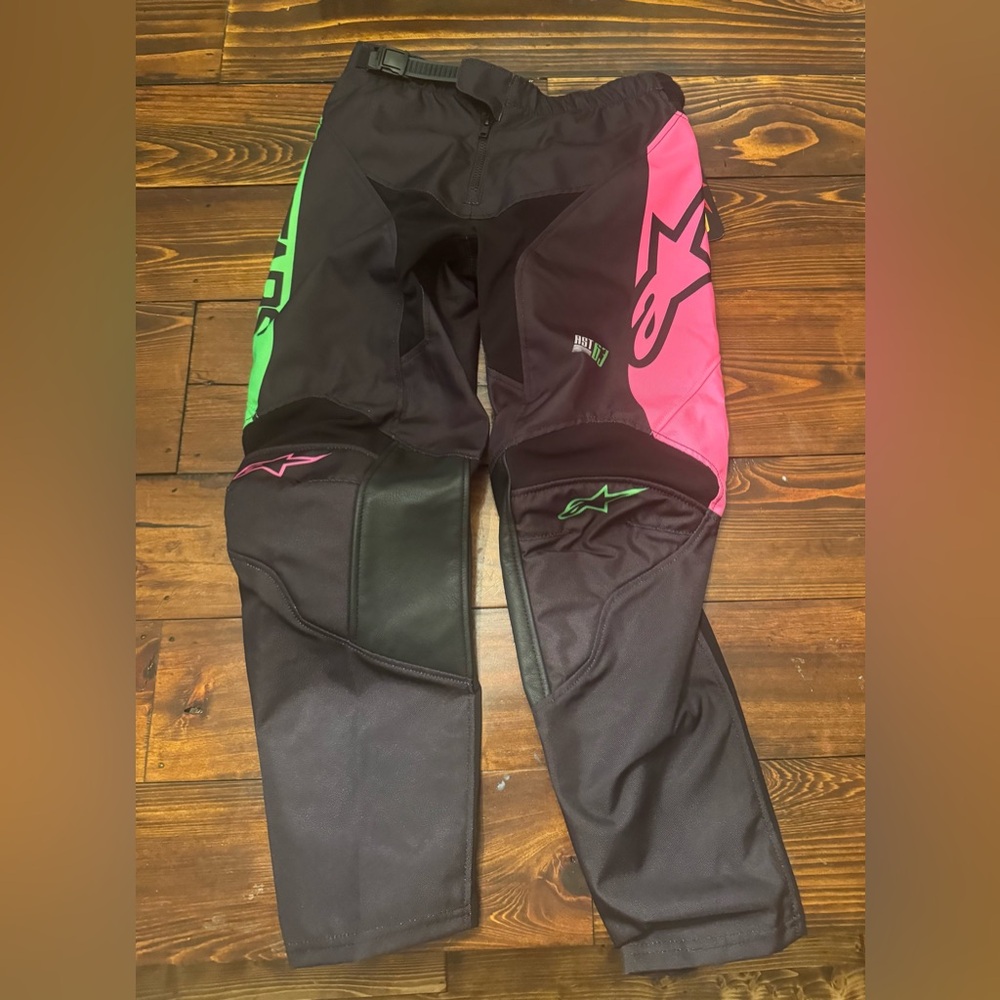 Alpinestars Kids Motocross Pants - Black, Pink, Green